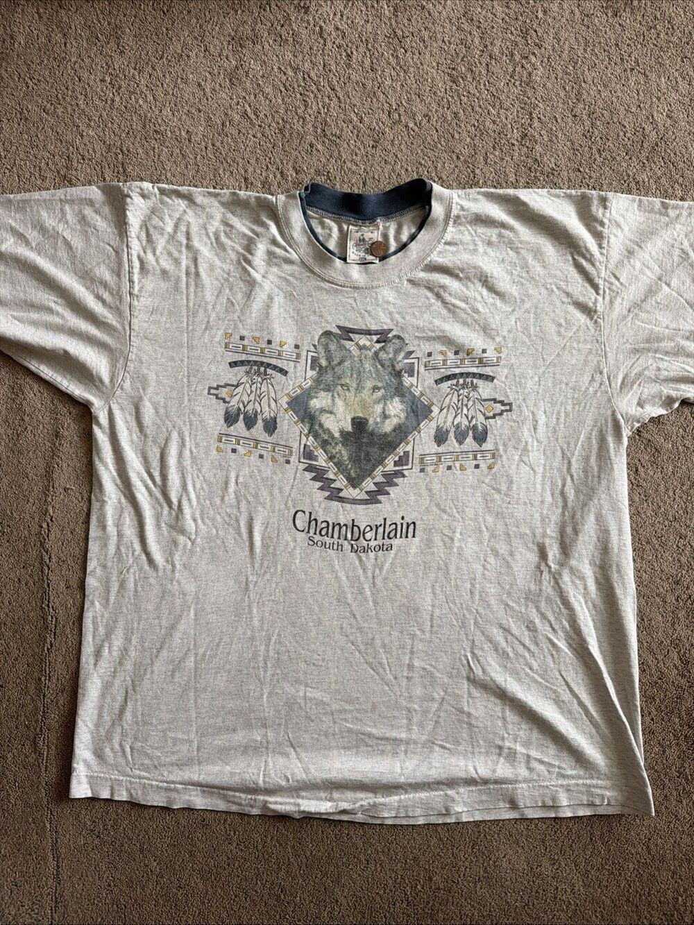 Vintage Alore Single Stitch Chamberlain South Dakota Wolf Graphic Shirt XXL